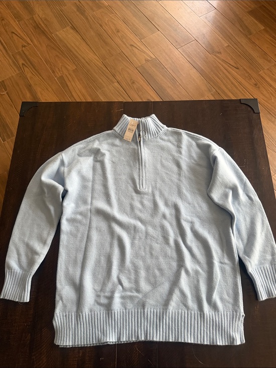 LOFT Sweaters - LOFT women’s Pale Blue Quarter-Zip Pullover Sweater